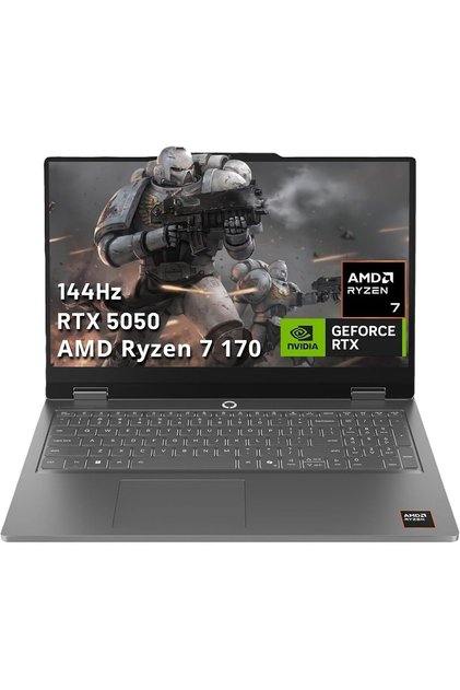 LOQ Essential 15.6" FHD 144Hz Gaming Laptop, AMD Ryzen 7 170, NVIDIA GeForce RTX 5050, 16GB DDR5, 512GB SSD Backlit Keyboard, Win 11 Pro, Eclipse Black