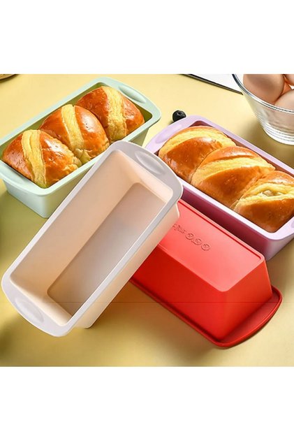 Formă de copt din silicon – 27 x 14 x 6.5 cm, Roz, pentru prăjituri, pâine și cozonac
