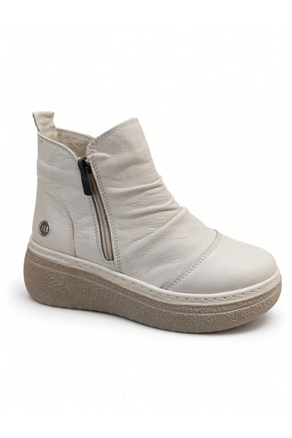 Kemal Aygün-Mammamia Genuine Leather Double Zipper Women's Boots