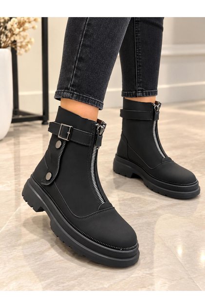 Women's Thick-Soled Winter Zippered Parachute Snow Boots with Fur Inside