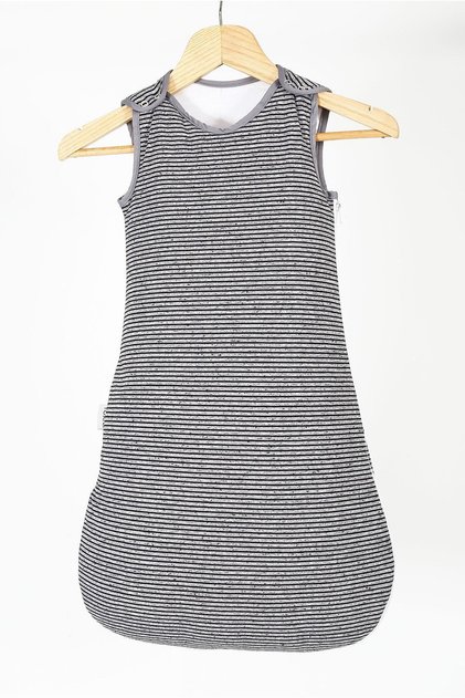 Gray Striped 0-6 Months Fiber Winter Baby Sleeping Bag
