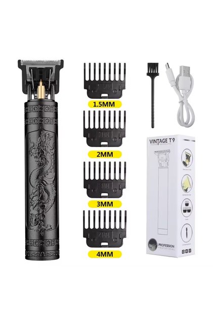 Black Dragon Professional Vintage Hair Clippers and Trimmers Kit, Rechargeable Cordless Haircut & Gr