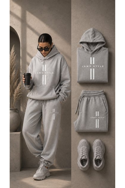 Design Printed Embossed Hooded Oversize Sweet-Sweatshirt Premium Set