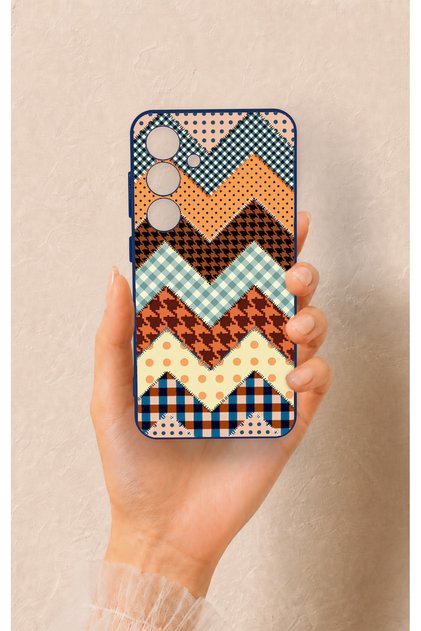 Samsung S24 Compatible Colorful Knitted Patterned Silicone Case