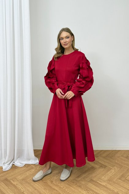 Scuba Dress with Flared Sleeves 75-8073