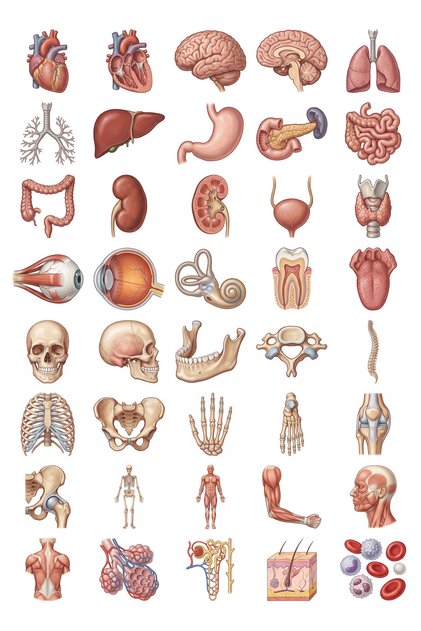 Anatomy Sticker Set Medical Atlas 40 Pieces Organ Skeleton Medical Student Agenda Sticker