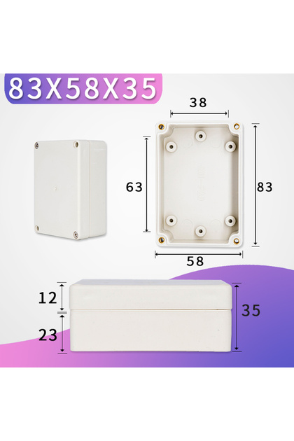 83-58-35 Black and white outdoor waterproof box Plastic box Electronic engineering box instrument wa