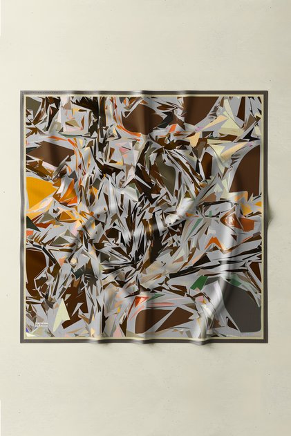 Twill Eşarp Kahve-Gri