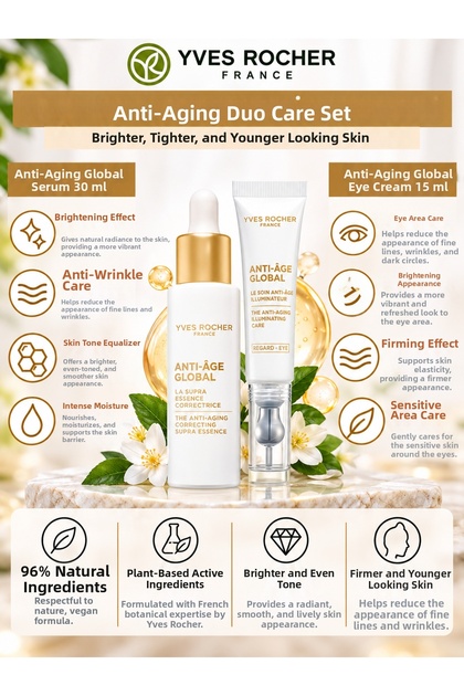Anti-Age Global Serum & Eye Cream – Anti-Wrinkle, Fine Line, and Anti-Tired Look Care