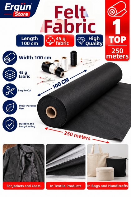 Tela Astar 250 Meter 45 Gr 100 cm Sofa Cover, Furniture Bottom Fabric Black 1 Roll
