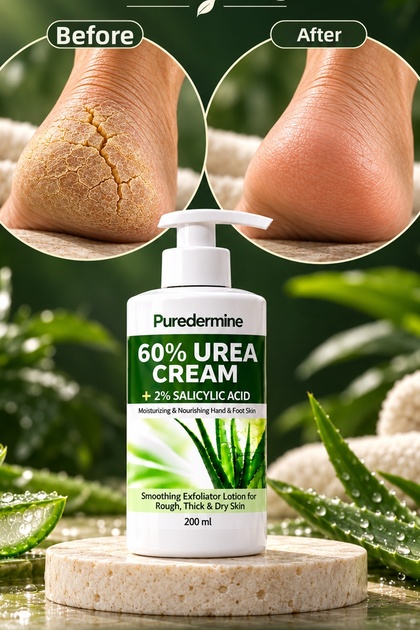 60% Urea + 2% Salicylic Acid Cream a Powerful Touch for Heel Care, Care Cream with Urea and Salicylic Acid Focused on Dry, Rough, and Thickened Skin Appearance — 200 ml