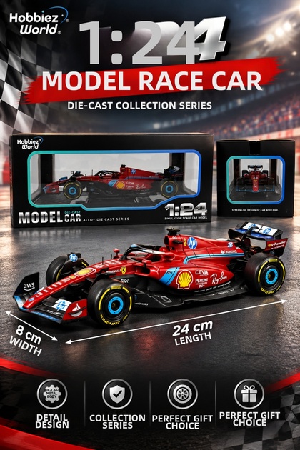 1:24 Formula 1 Racing Car 24 cm Die-Cast Metal Model Car – Red Ferrari
