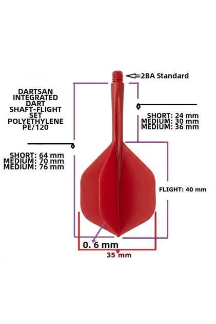 2 Set (6 Pieces) Integrated Shaft-Blade Set. Polyethylene. Medium - Long Medium Size. 4 Colors. Flexible, Soft, Matte