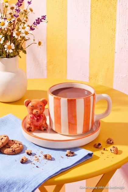 Teddy Figürlü Tek Kişilik Kahve Fincanı Takımı TPHAW27KFC00011