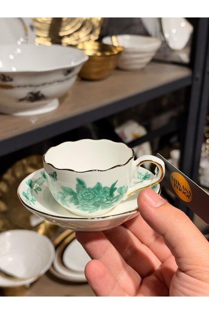 6 Kişilik Porselen Emerald Gardenia Kahve Fincan Takımı