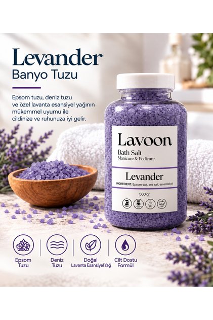 Lavender 500g. Manicure Pedicure Salt / Bath Salt / Epsom Salt / English Salt