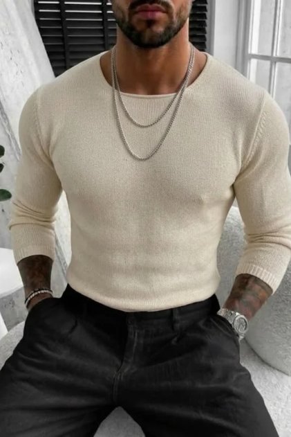 Triko Kare Yaka Slim Fit Erkek Triko (2088)
