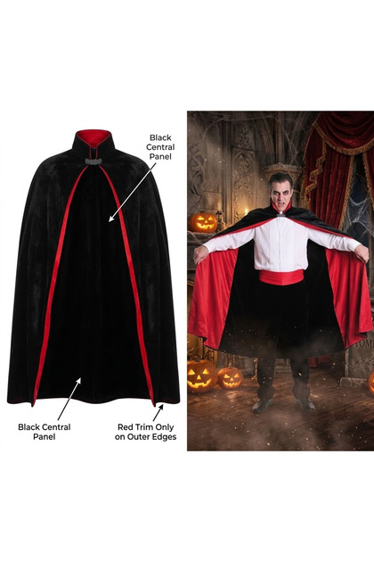 Costum de vampir, stil pelerină, pentru adulți, mărime universală