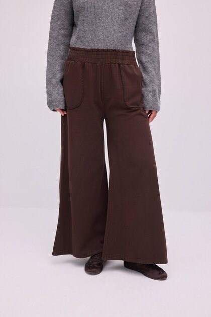 BELİ LASTİKLİ CEPLİ GABARDİN PANTOLON