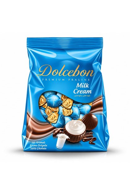 Süt Aromalı Krema Dolgulu Sütlü Praline 1000 Gr. (1 Paket)
