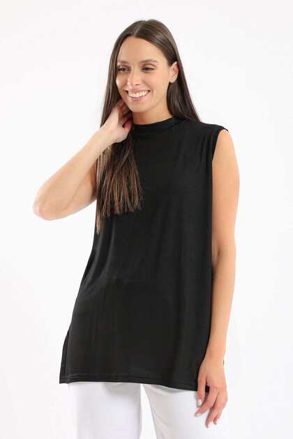 High-Neck Viscose Top