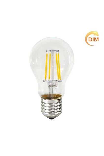 Bec LED cu filament A60, reglabil, E27, 8W, 800 lm, 2700K Alb Cald