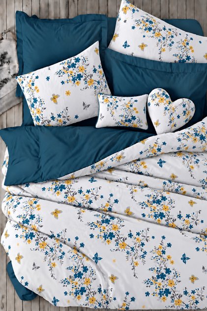 Fitted Sheet Duvet Cover Set Single Jungle Petrol
