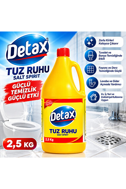 Detax Tuz Ruhu 2,5 Kg Güçlü Temizlik Kireç ve Zorlu Kalıntılar İçin