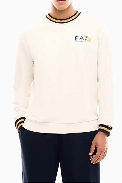 Erkek Bisiklet Yaka Sweatshirt Bej