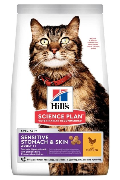 Hill’s SCIENCE PLAN Adult Sensitive Stomach&Skin Chicken Tavuklu Yetişkin Kedi Maması 1,5 Kg