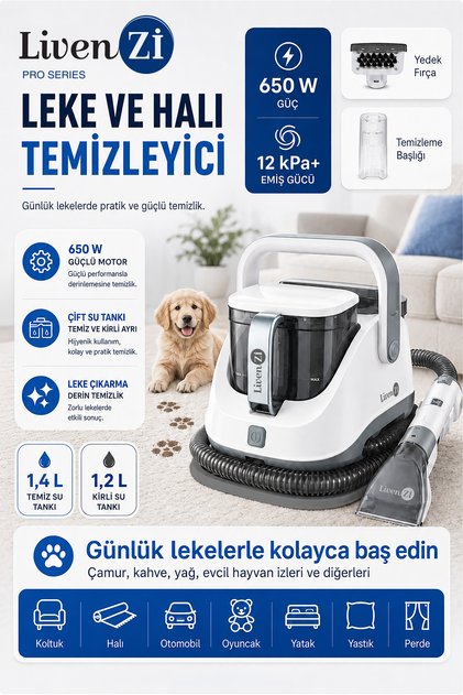 Livenzi JJB-737-II Koltuk Halı Yıkama Ve Leke Çıkartma Makinesi