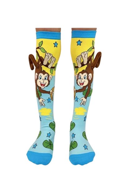 Monkey Figured Tailed Knee Socks