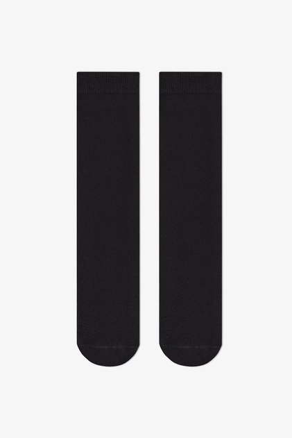 Girl's Heelless Black 2-Piece Trouser Socks