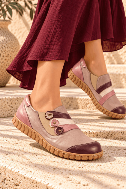 Multi-Colored Genuine Leather Casual Shoes Model Name: Atina