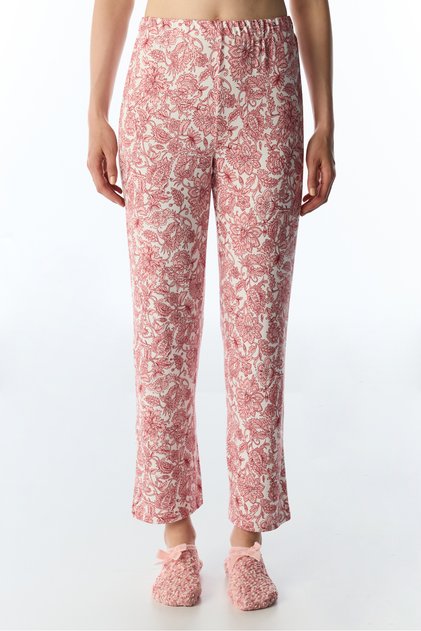 Pembe Countryside Baskılı Çiçekli Pijama Altı