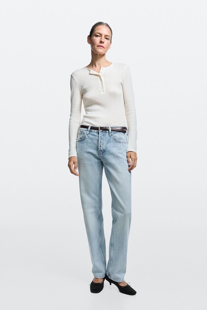 Relaxed fit straight fit orta bel jean