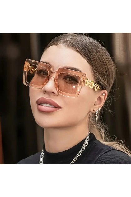 Onomo Life Women's Oversized Square Fashion Glasses Brown Color