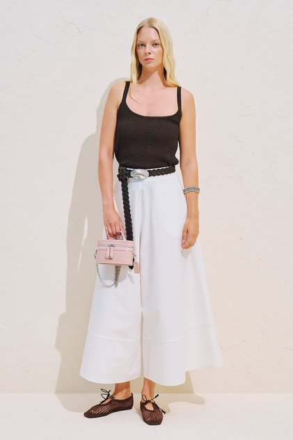 Etek Formula Striped Pants Ecru