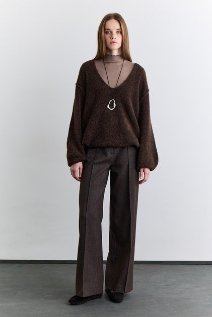 Soft Textured Sweater Aci Brown