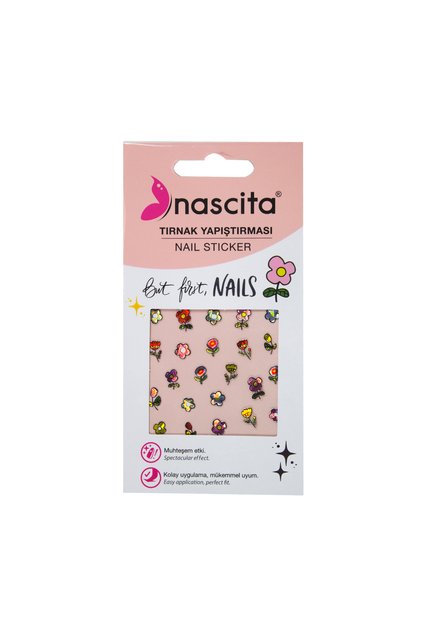 Çiçek Desenli Tırnak Stickerı - 31