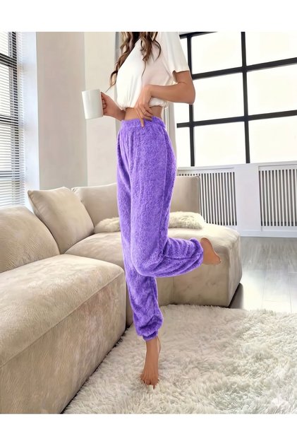 Plush Bottom Sweatpants Comfortable Elastic Waist for Autumn and Winter,Elastic Leg,Warm Pants, Women