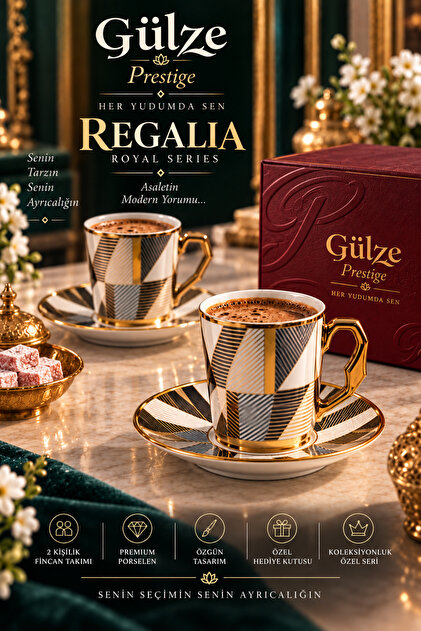 Prestige / Royal Series / Regalia Model 2-Person Coffee Cup Set (Fine Bone Porcelain)