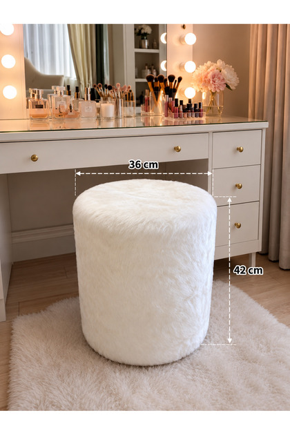 Puf peluş puffy makyaj masası koltuğu