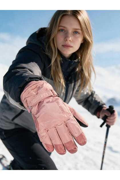 Aware Time Women's Adult Waterproof Snow Ski Gloves (Double Fleece Lined)