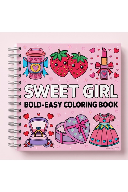 Sweet Girl 40-Page Coloring Book-Thick Pages (21 X 21 cm) Suitable for Children and Adults