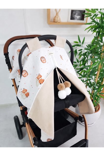 Stroller Cover with Zipper, Double Layer, Newborn Baby Products, Stroller