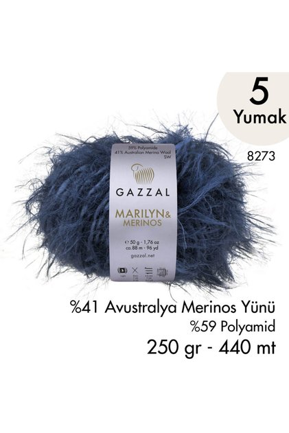 Marilyn & Merinos 8273 Pređa za ručno pletenje 5 klupica 250 gr