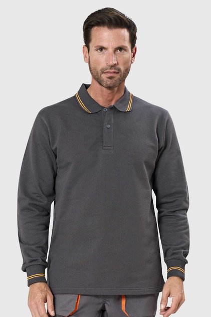 Contrast Polo Neck Sweatshirt
