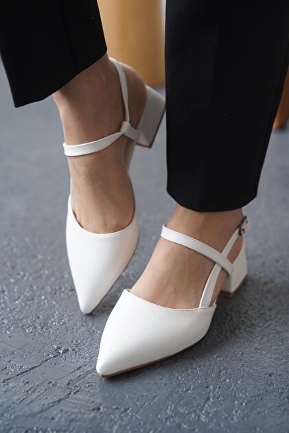 Women's Franco Low Heel Shoes - White