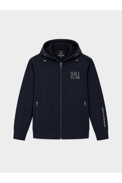 Erkek Lacivert Pamuk Dokulu Regular Fit Sweatmont